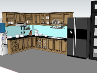 Thiết kế mẫu sketchup phòng bếp đẹp nhất