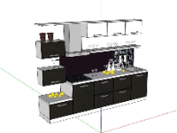 Thiết kế model nội thất phòng bếp 3d
