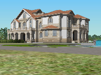 sketchup biệt thự 2 tầng,biệt thự 2 tầng model su,phối cảnh biệt thự 2 tầng,file su biệt thự 2 tầng