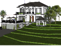 mẫu biệt thự sketchup,biệt thự 2 tầng,mẫu biệt thự 2 tầng