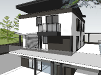 Thiết kế model sketchup mẫu biệt thự 2 tầng đẹp mới