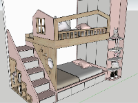 Thiết kế model sketchup mẫu giường cho bé gái