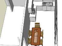 Thiết kế model sketchup nội thất phòng bếp đẹp