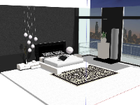 Thiết kế model sketchup nội thất phòng ngủ đẹp lạ