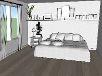 Thiết kế model sketchup nội thất phòng ngủ đẹp mới