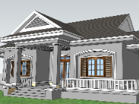 model su biệt thự,file sketchup biệt thự,model su biệt thự 1 tầng