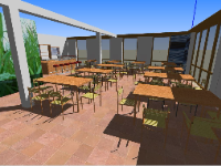 Thiết kế nhà hàng đẹp file 3d sketchup