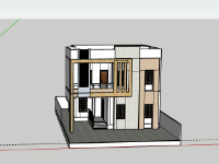 Nhà phố 2 tầng,model su nhà phố 2 tầng,sketchup nhà phố 2 tầng