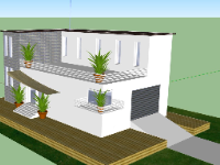 nhà phố 2 tầng,thiết kế phối cảnh nhà phố,mẫu sketchup nhà phố 2 tầng,mẫu nhà phố hiện đại