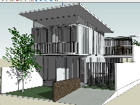 mẫu nhà phố 2 tầng,su nhà phố 2 tầng,sketchup nhà phố 2 tầng,thiết kế nhà phố 2 tầng