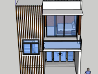 Thiết kế nhà phố 2 tầng 5.6x9.8m file su