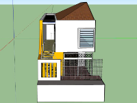 Thiết kế Nhà phố 2 tầng 5.8x43m file sketchup
