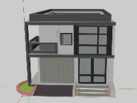 Thiết kế Nhà phố 2 tầng 9x15m model sketchup