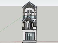 Nhà phố 3 tầng,model su nhà phố 3 tầng,file su nhà phố 3 tầng,file sketchup nhà phố 3 tầng,nhà phố 3 tầng sketchup