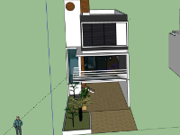 Thiết kế Nhà phố 3 tầng 6x27m file sketchup