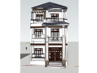 Thiết kế nhà phố 3 tầng 8x18.42m