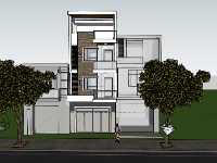 nhà phố 3 tầng,file sketchup nhà phố 3 tầng,model sketchup nhà phố 3 tầng