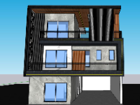 Thiết kế nhà phố 3 tầng model su