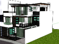 nhà phố 3 tầng,su nhà phố 3 tầng,model sketchup nhà phố 3 tầng
