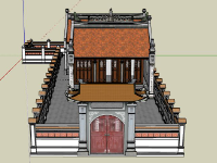 Thiết kế Nhà thờ 3 gian 8.7x12.3m file sketchup