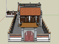 Nhà thờ 3 gian,Nhà thờ sketchup,Model su nhà thờ,nhà thờ họ file sketchup,nhà thờ họ