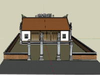 Nhà thờ họ 3 gian,file sketchup nhà thờ họ,nhà thờ họ model su,file su nhà thờ họ,sketchup nhà thờ họ