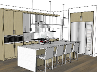 Thiết kế nội thất phòng bếp model su 2020 đẹp mắt
