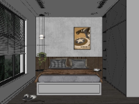 Thiết kế nội thất phòng ngủ trên sketchup