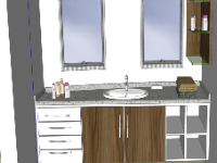 Thiết kế nội thất phòng tắm sketchup 3d