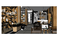 Thiết kế nội thất quán coffee trên sketchup