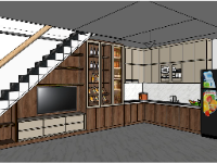 Thiết kế phòng bếp file sketchup