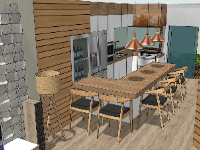 Thiết kế phòng bếp đẹp,phòng khách bếp,model su phòng khách bếp,dựng phòng khách bếp sketchup