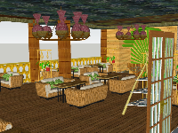 Thiết kế quán cafe 3d sketchup