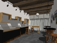 su quán cafe,quán cafe su,model sketchup quán cafe