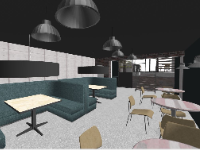 Thiết kế quán cafe sketchup