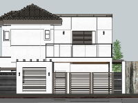 Thiết kế sketchup biệt thự 2 tầng đơn giản