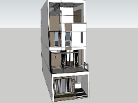 Thiết kế sketchup nhà phố 4 tầng 5.1x19m
