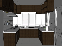 Thiết kế sketchup nội thất phòng bếp