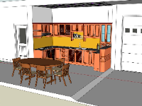 Thiết kế sketchup nội thất phòng bếp đẹp mới