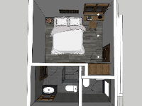 Thiết kế sketchup nội thất phòng ngủ đẹp 3d