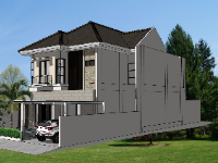 Thiết kế sketchup villa 2 tầng 11.2x22.2m