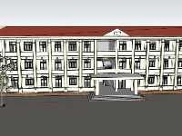 Thiết kế trường học 3 tầng file sketchup 47.2x10.3m
