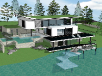 villa 3 tầng,sketchup villa 3 tầng,model su villa 3 tầng