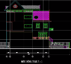 Thư viện Autocad Mẫu nhà 8x14.5m