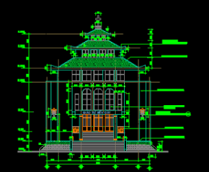 Thư viện Autocad_Bản vẽ chùa Bái đính