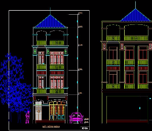 Thư viện cad _Mẫu TK nhà phố 4,8x13 m