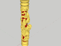 Cột quấn rồng file sketchup 