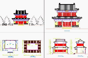 Thư viện file cad công trình, họa tiết kiến trúc cổ phương đông