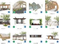 Thư viện tổng hợp file 3D chòi nghỉ công viên sketchup