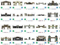 Thư viện tổng hợp file 3D sketchup mẫu cổng tân cổ điển